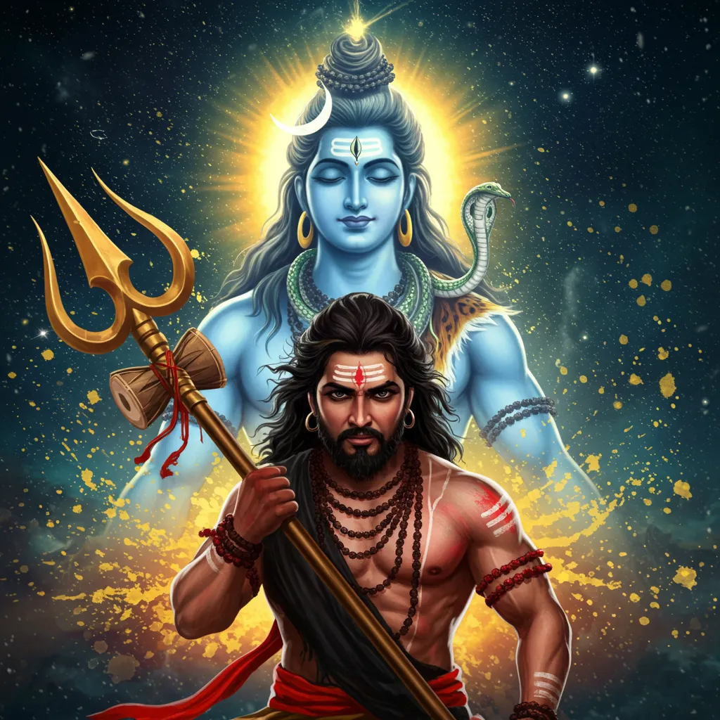 Fierce Warrior with Divine Shiva