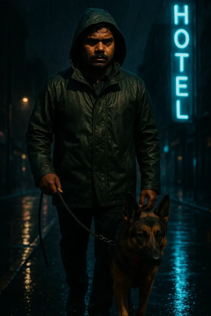 7. Noir City Street with Dog