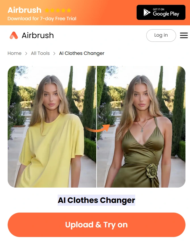 6. AirBrush – AI Clothes Changer