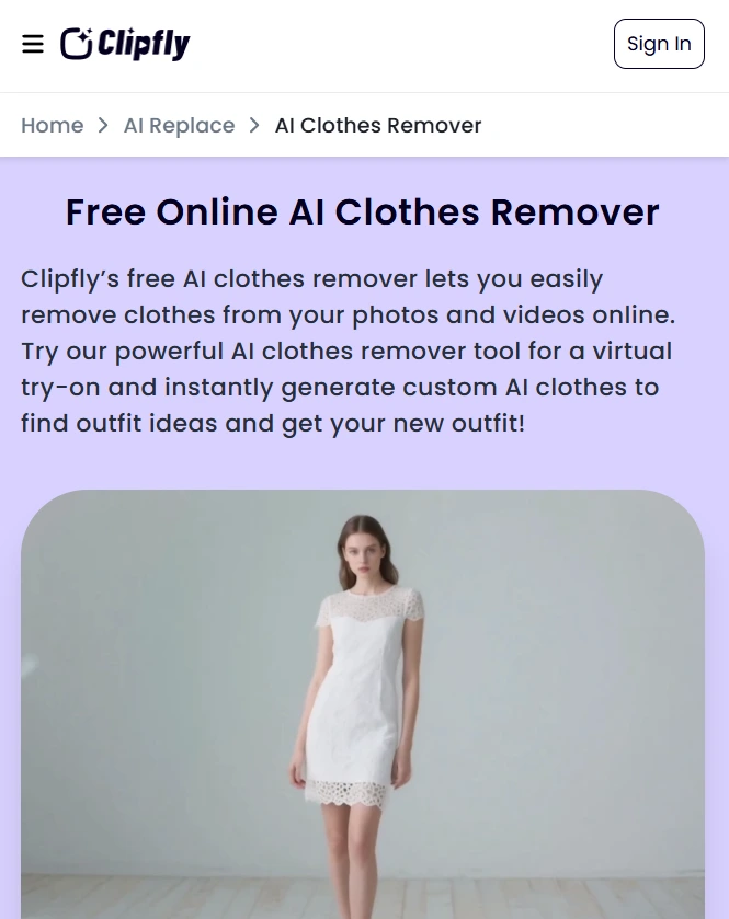 8. Clipfly – Clothes Off with AI