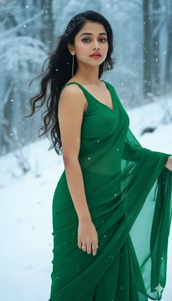 gemini prompt for snowfall girl