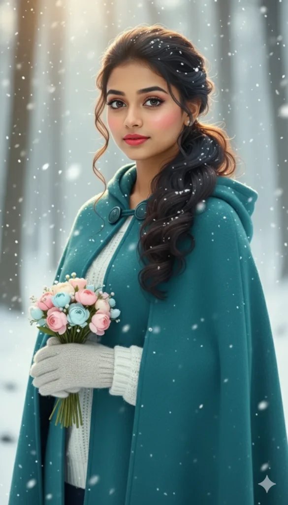 girl prompt for gemini ai snow trend