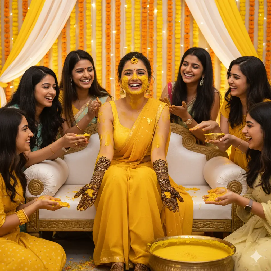 haldi ceremony prompt for bride and groom
