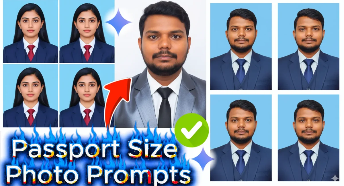 passport size photo prompt for Gemini AI